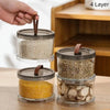 Sealed Jars Kitchen Seasoning Storage Organizer Airtight Stackable Bottle Organization Space-Saving Design For Home Dish Counter