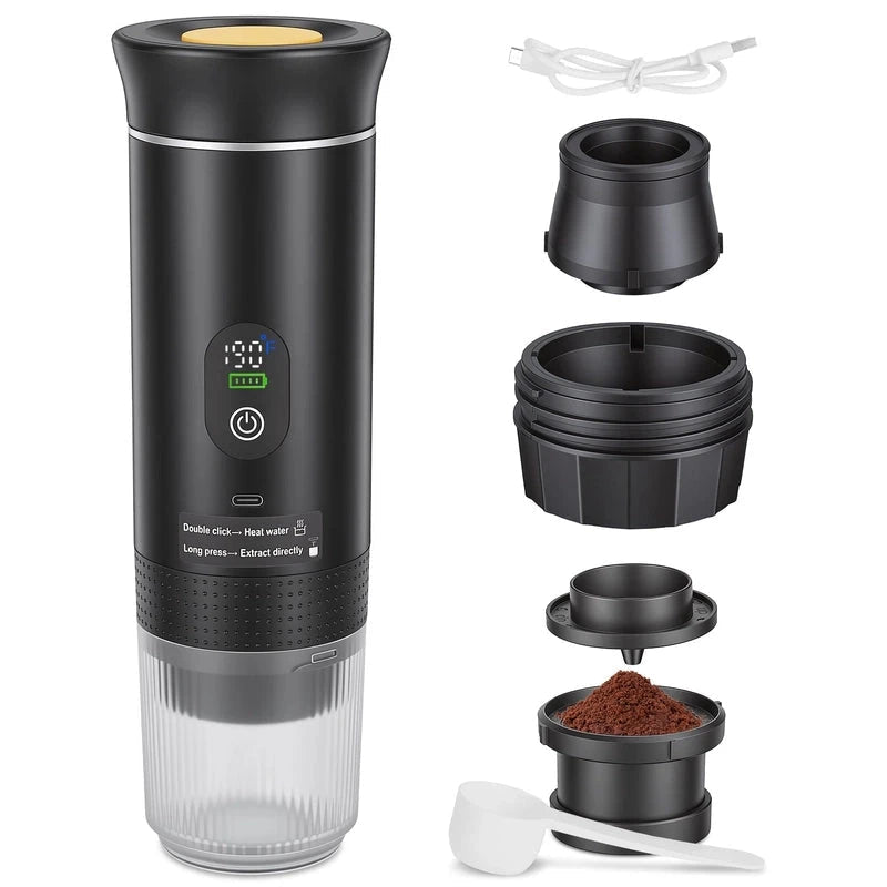 e\espresso on the go. Quickly heats water to 90℃ for efficient extraction.