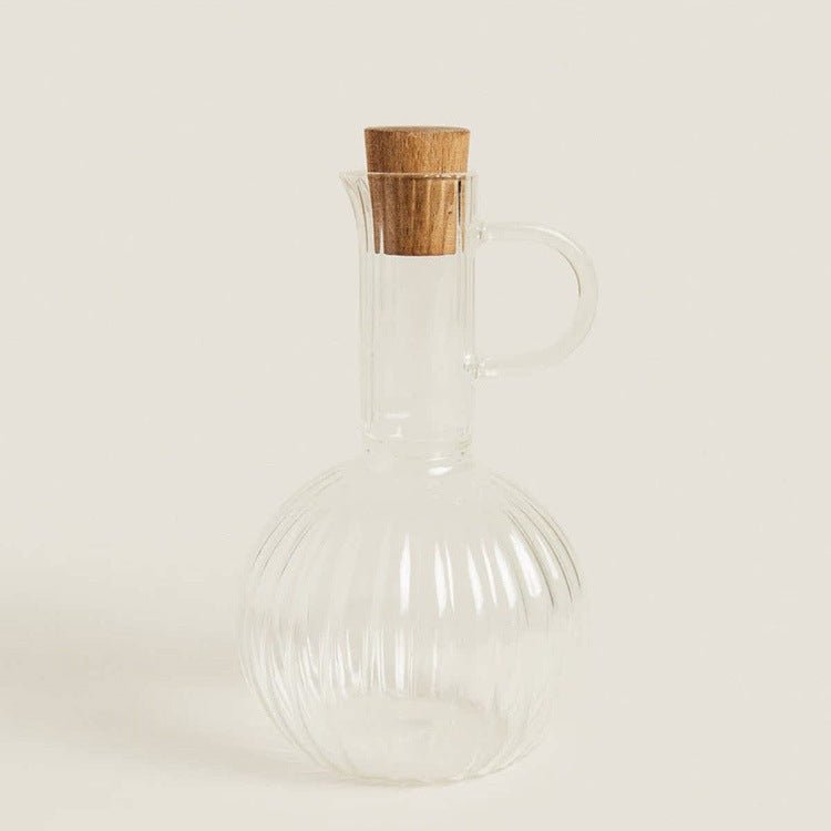 Borosilicate Glass Oil Dispenser with Wood Stopper - stcraftdigital