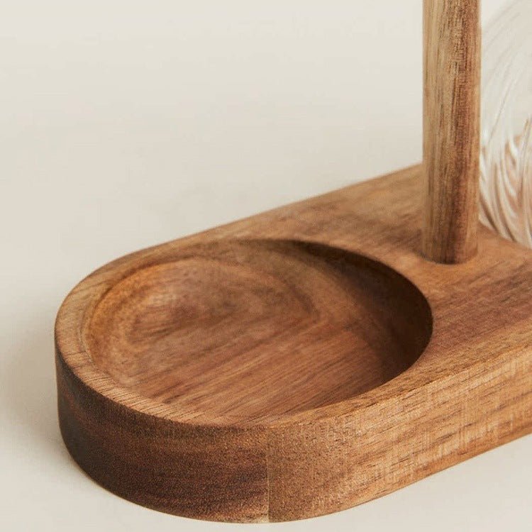 Borosilicate Glass Oil Dispenser with Wood Stopper - stcraftdigital