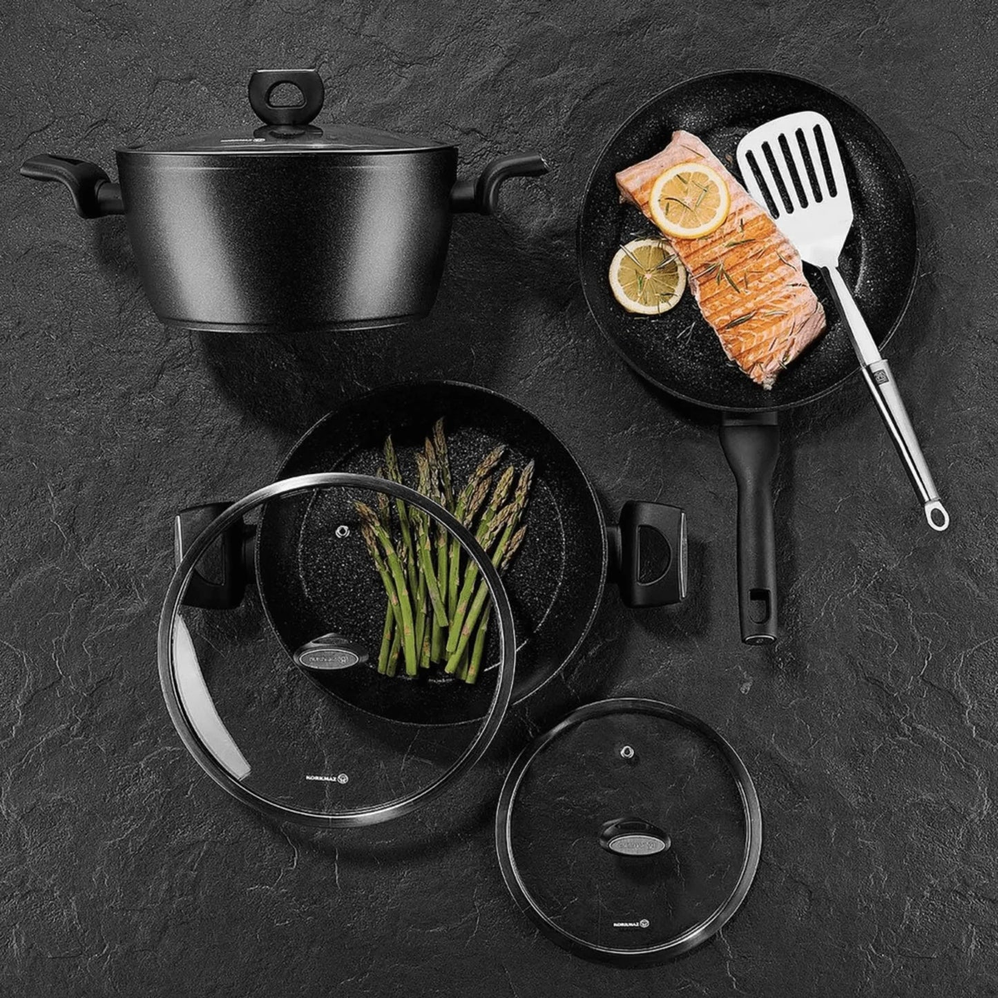 Elevate Your Culinary Experience with the Korkmaz Nora 7-Piece Aluminum Non-Stick Cookware Set