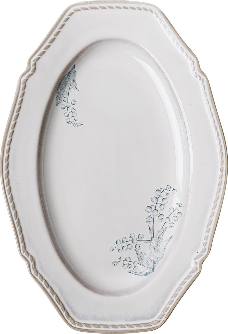 Ceramic Tableware Underglaze Rice Dinner Plate Fish Dish Mug Soup Bowl - stcraftdigital