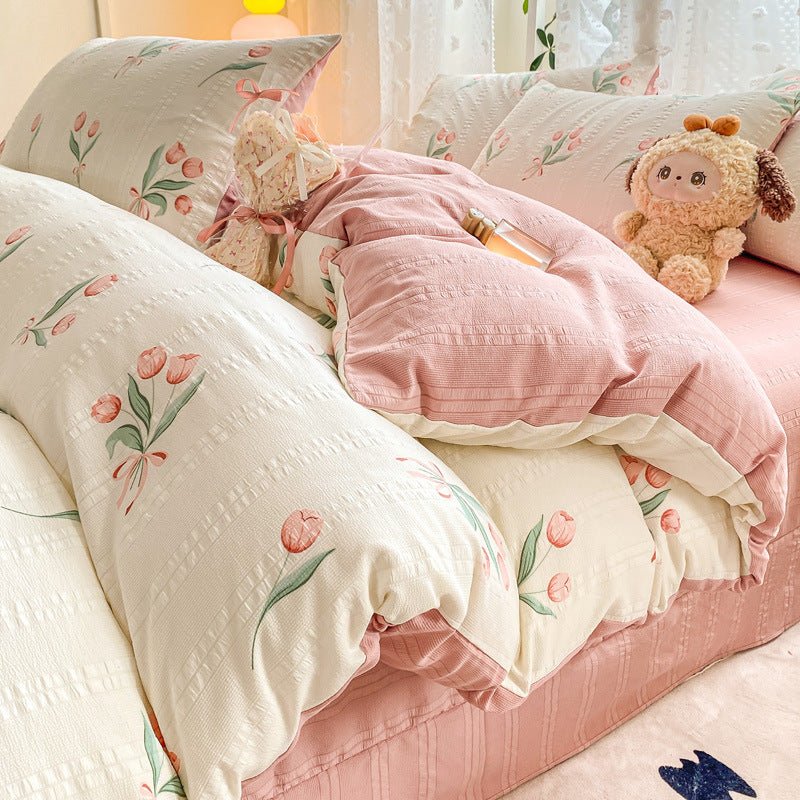 Premium Jacquard Quilt Cover Set Tulip