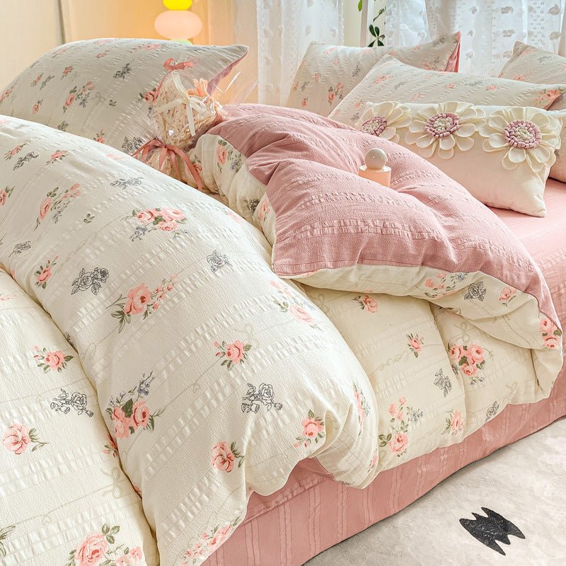 Premium Jacquard Quilt Cover Set Flowers