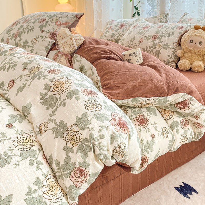 Premium Jacquard Quilt Cover Set Flower Town