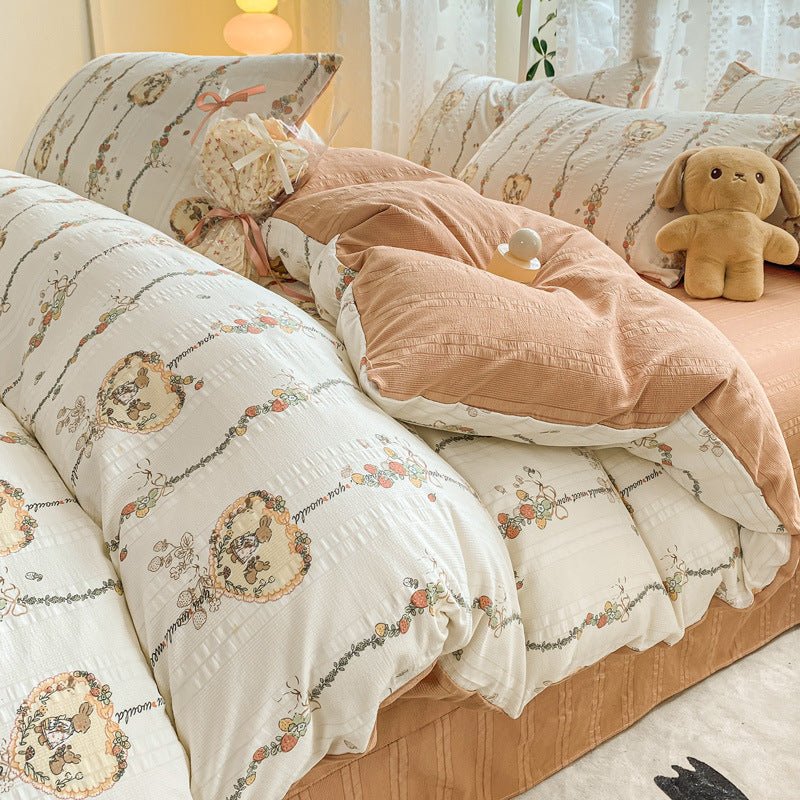 Premium Jacquard Quilt Cover Set Love Letter