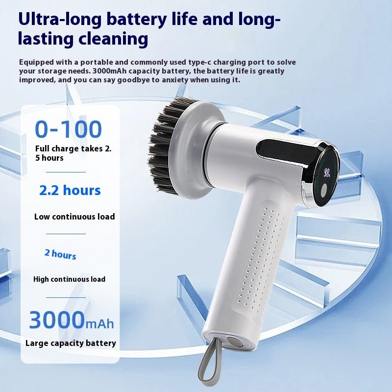 Multifunctional Smart Display Electric Cleaning Brush Wireless Kitchen Sink Cleaning Brush Waterproof Electric Pot Brush Cleaning Tool - stcraftdigital