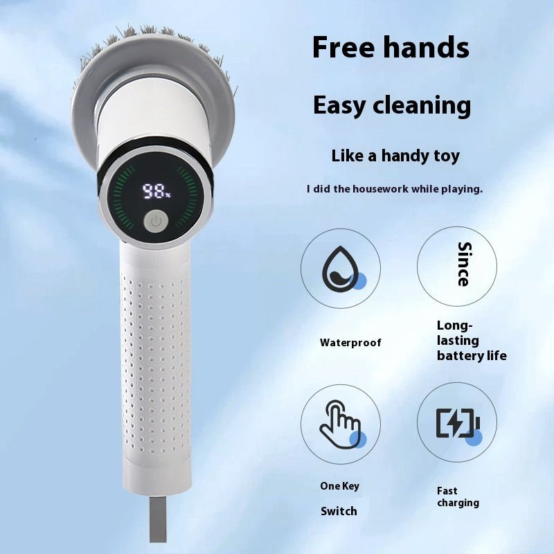 Multifunctional Smart Display Electric Cleaning Brush Wireless Kitchen Sink Cleaning Brush Waterproof Electric Pot Brush Cleaning Tool - stcraftdigital