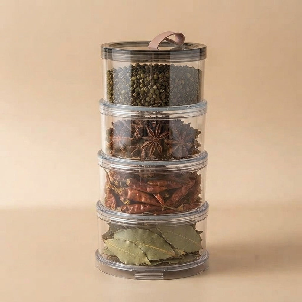 Sealed Jars Kitchen Seasoning Storage Organizer Airtight Stackable Bottle Organization Space-Saving Design For Home Dish Counter