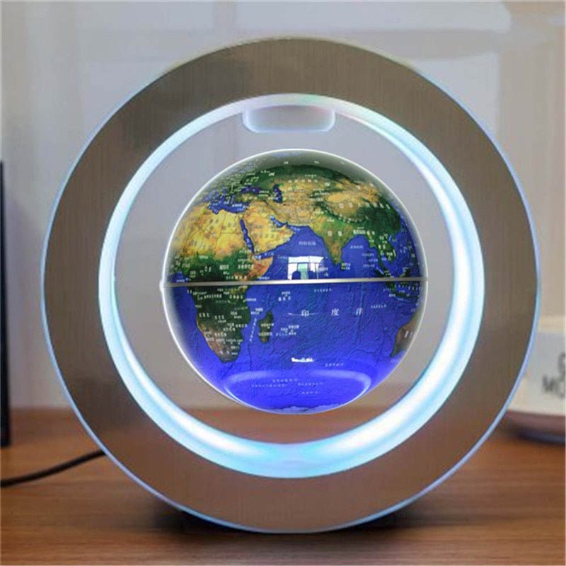 Round LED World Map Floating Globe Magnetic Levitation Light Anti Gravity Magic - stcraftdigital